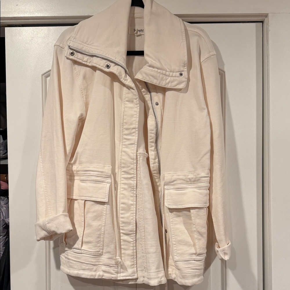 Splendid Cream Meghan Jacket‎ Utility with Flap Pockets XS